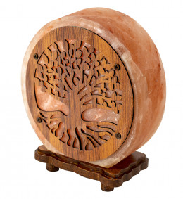 Соляная лампа Barry Life с деревянным рисунком